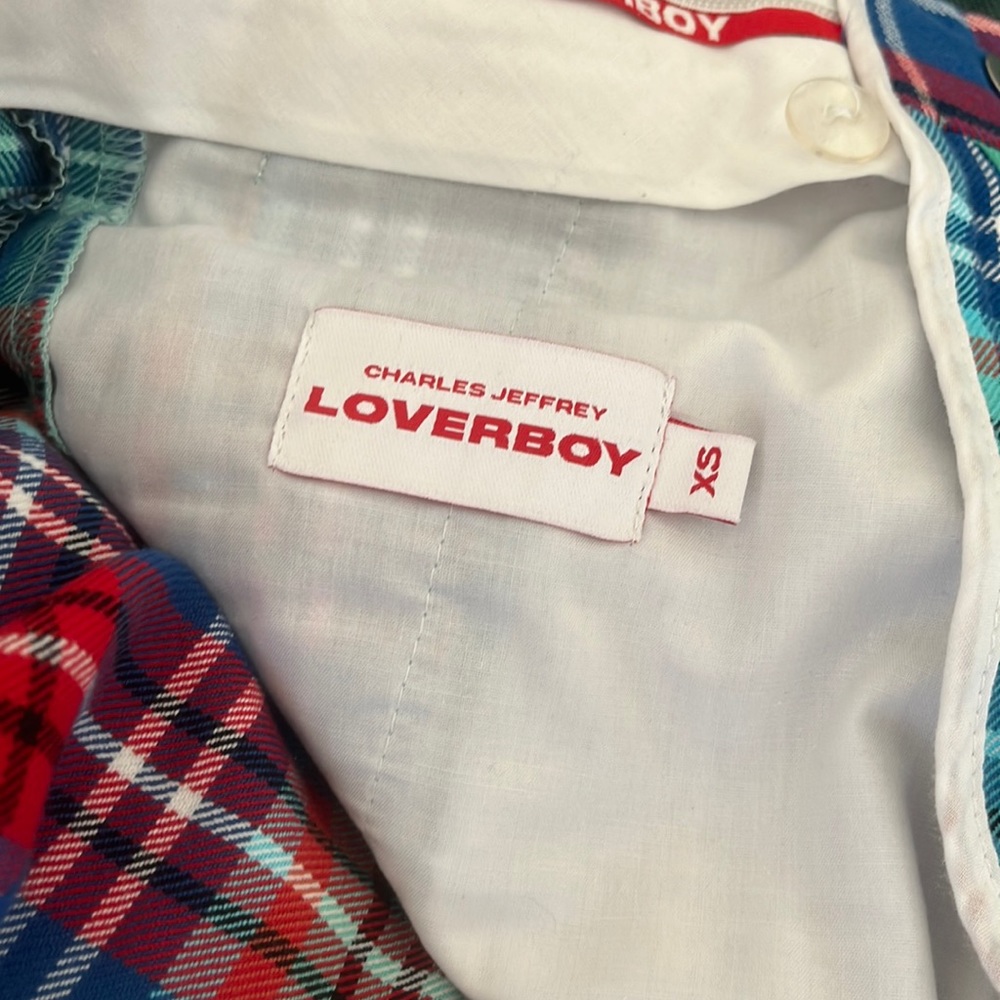 Charles Jeffrey LOVERBOY Red Blue Plaid Pants Women’s‎ XS (0) EUC - Picture 6 of 12